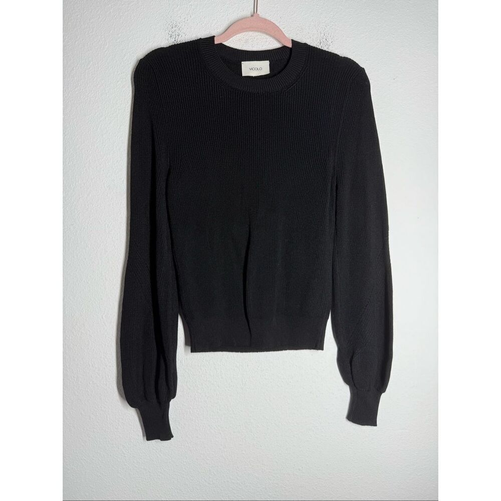 Vicolo Women’s Ribbed Black Sweater Crewneck Size S See Description